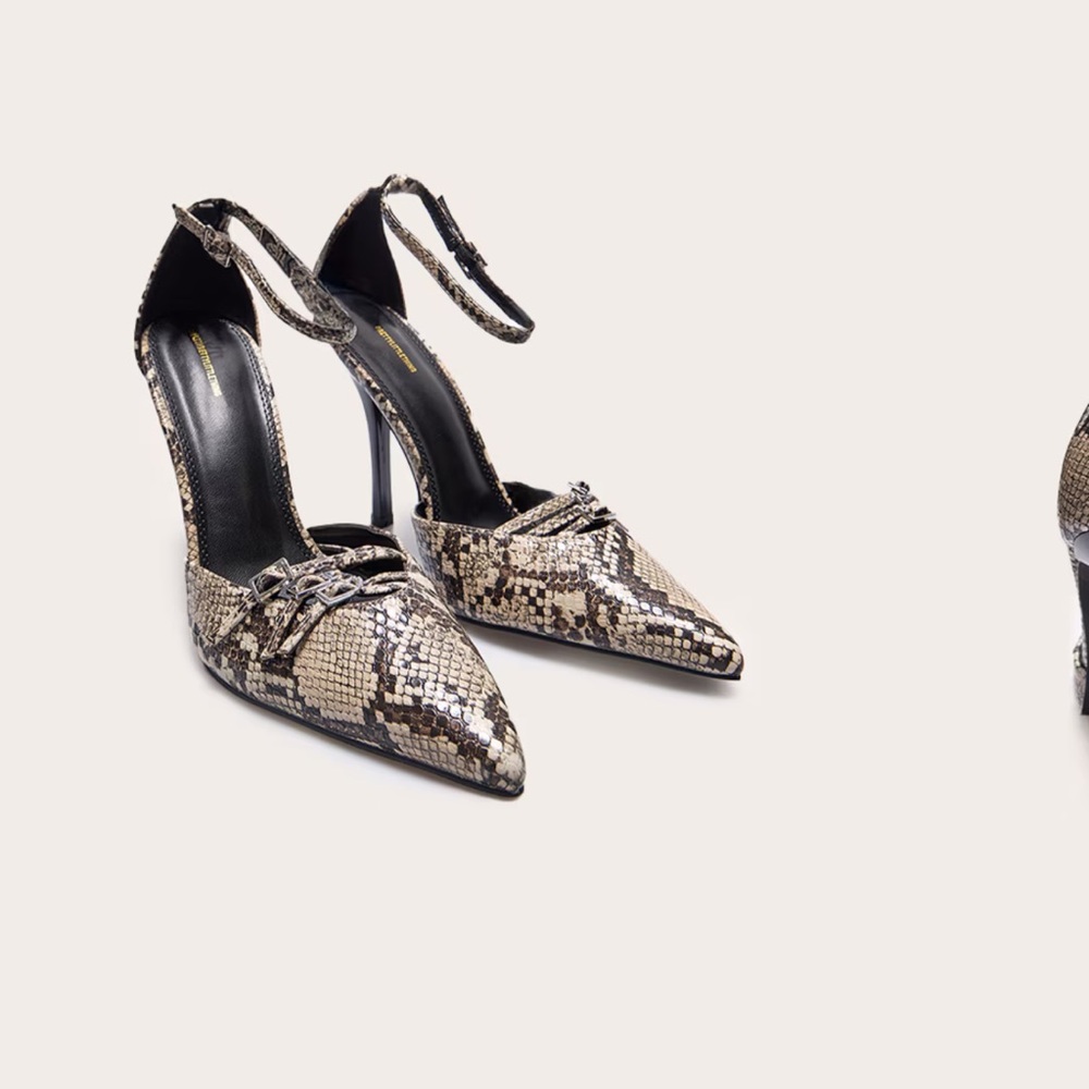 Snakeskin Patterned Women's Heels
